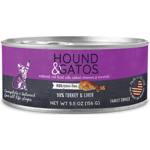 Hound & Gatos 98% Turkey & Turkey Liver Canned Cat Food 5.5oz - 24 Case Hound & Gatos, turkey, Canned, Cat Food, cat, hound, gatos, hound and gatos, turkey liver